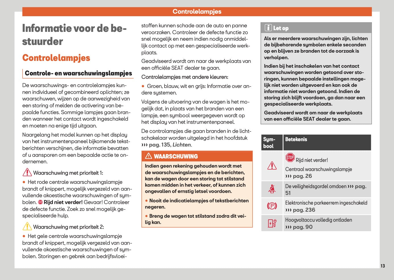 2025 Seat Leon/Leon Sportstourer Owner's Manual | Dutch
