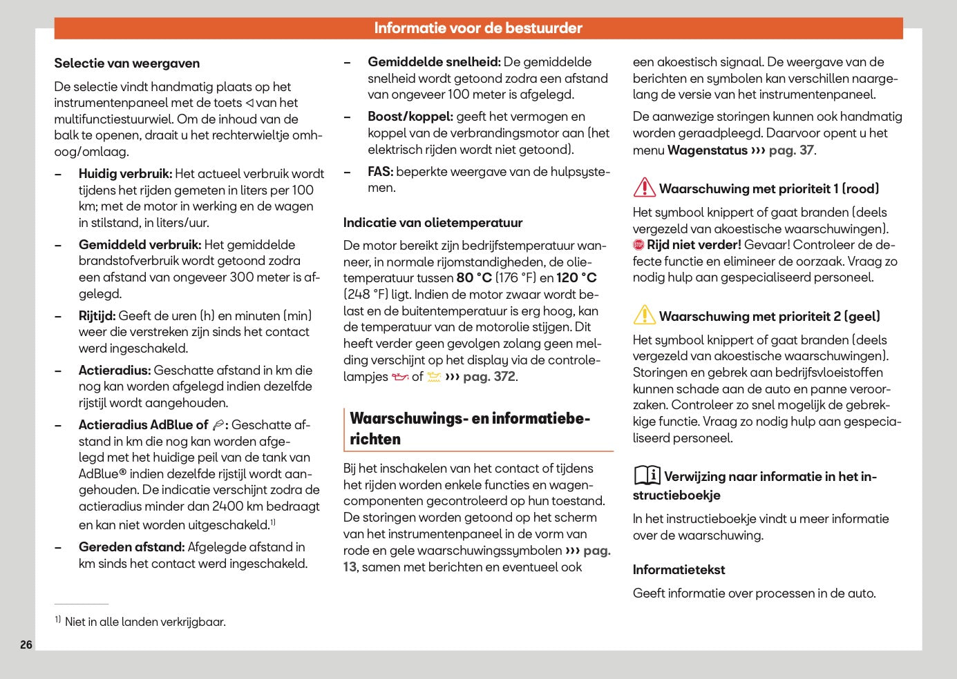 2025 Seat Leon/Leon Sportstourer Owner's Manual | Dutch