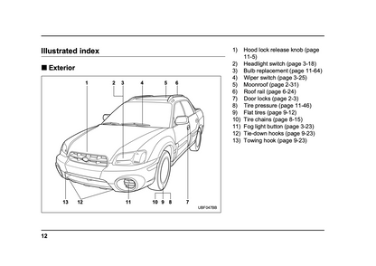 2005 Subaru Baja Owner's Manual | English