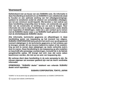 2024 Subaru Crosstrek e-BOXER Gebruikershandleiding | Nederlands