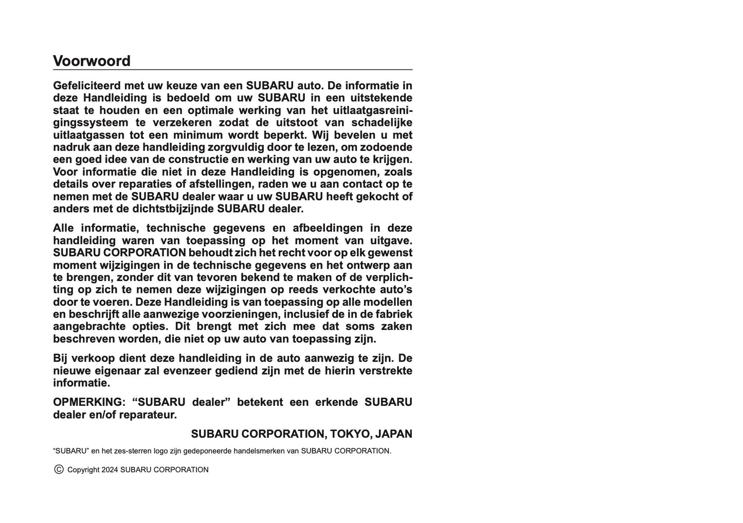 2025 Subaru Forester Gebruikershandleiding | Nederlands