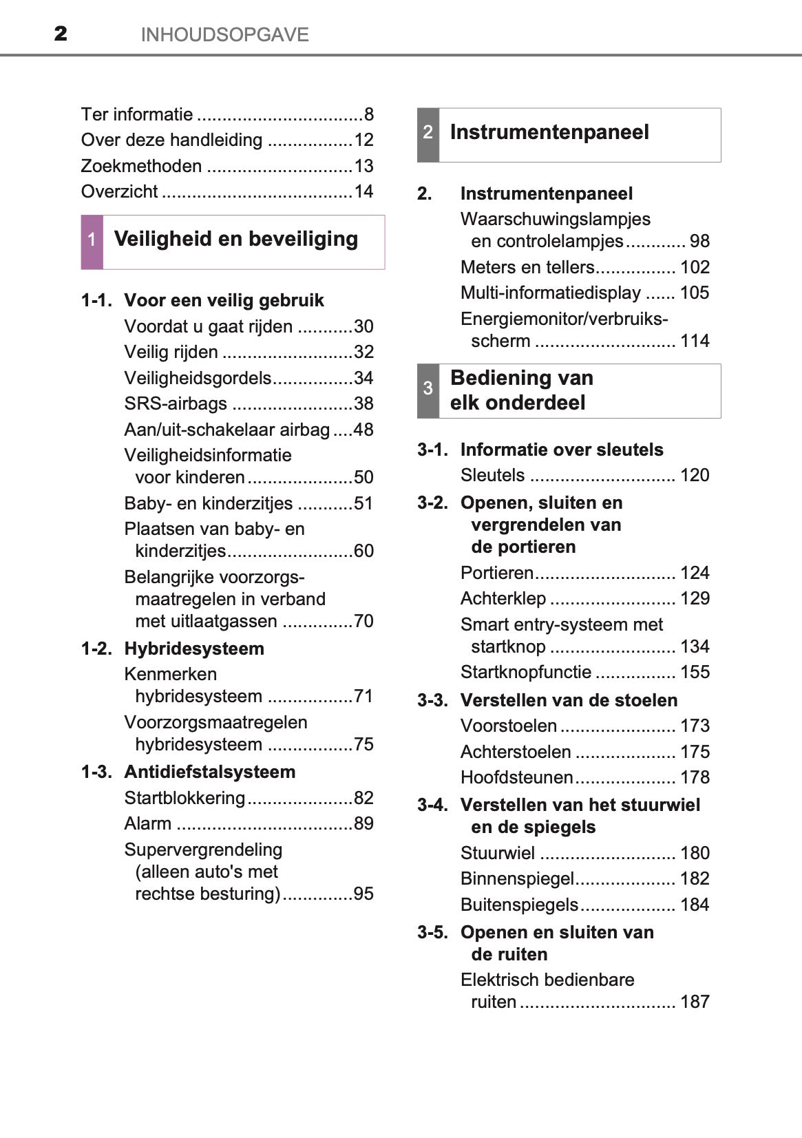 2016-2017 Toyota Auris Hybrid Touring Sports Owner's Manual | Dutch