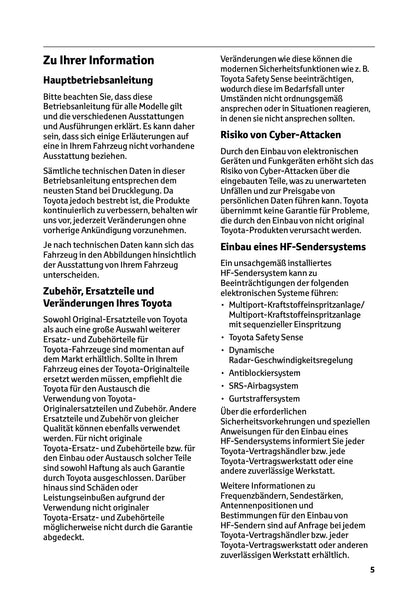 2025-2026 Toyota Aygo X Owner's Manual | German