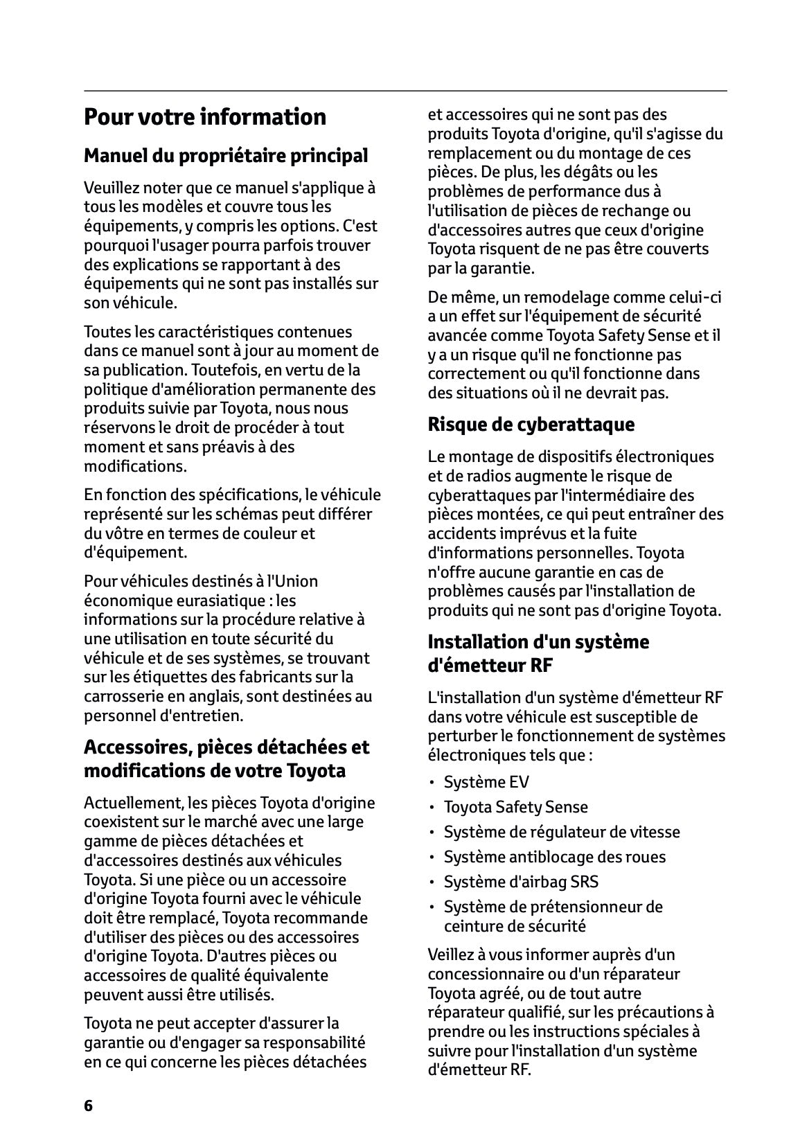 2025 Toyota bZ4X Owner's Manual | French