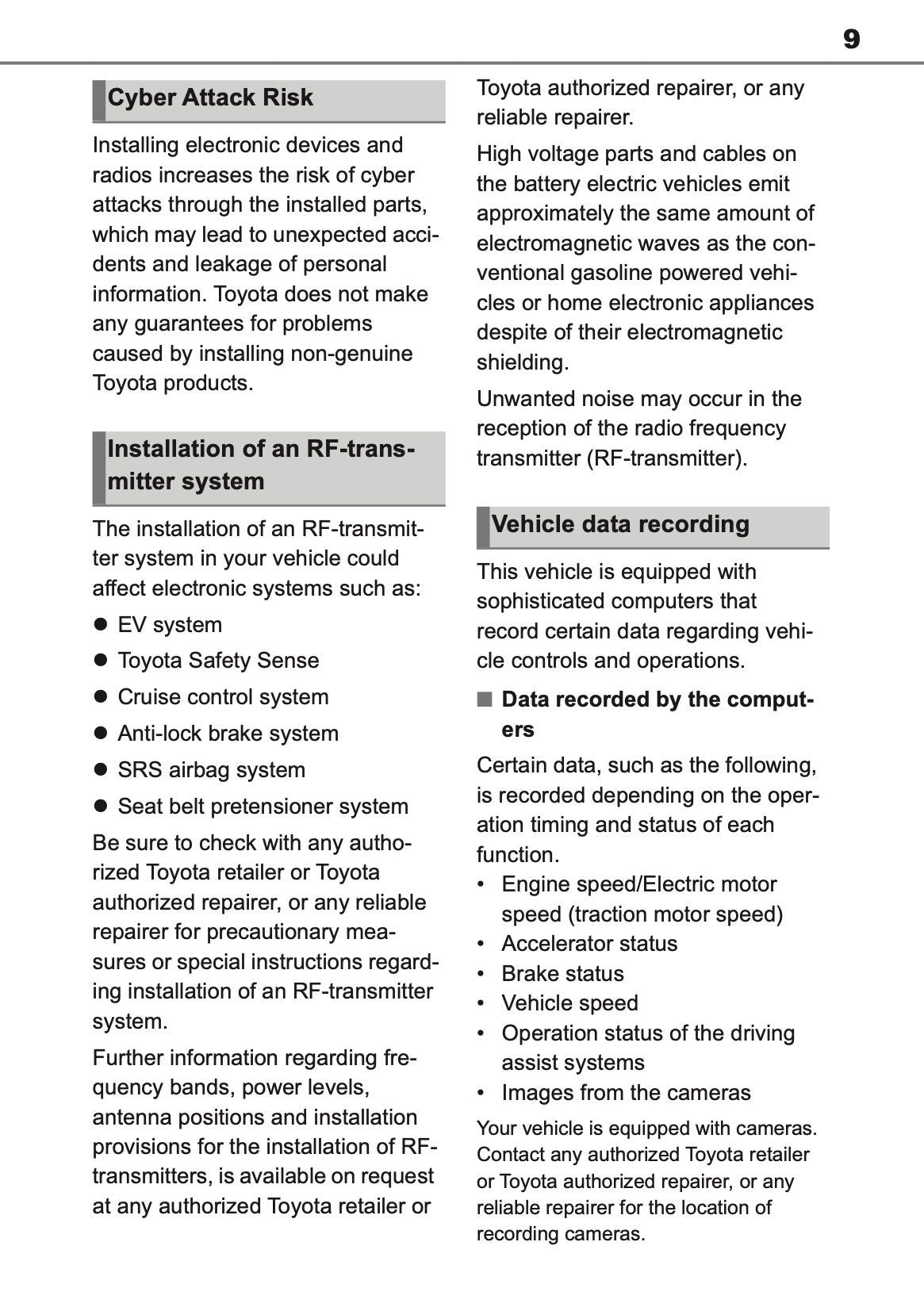 2025 Toyota bZ4X Owner's Manual | English