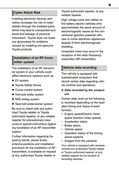 2025 Toyota bZ4X Owner's Manual | English