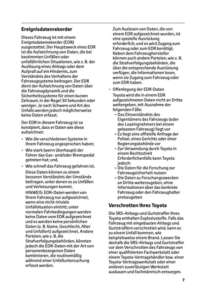 2025-2026 Toyota C-HR Plug-in-Hybrid Owner's Manual | German