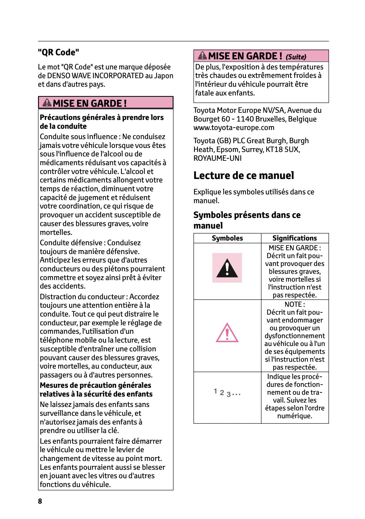 2023-2024 Toyota C-HR Hybrid Owner's Manual | French