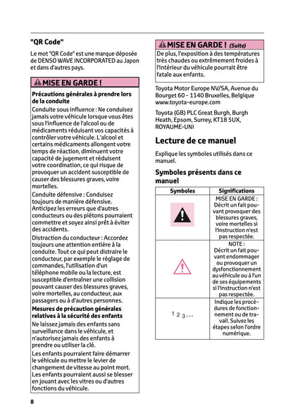 2023-2024 Toyota C-HR Hybrid Owner's Manual | French