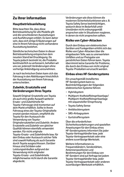 2025 Toyota Corolla Cross Hybrid Owner's Manual | German