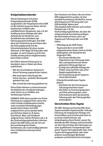 2025 Toyota Corolla Cross Hybrid Owner's Manual | German