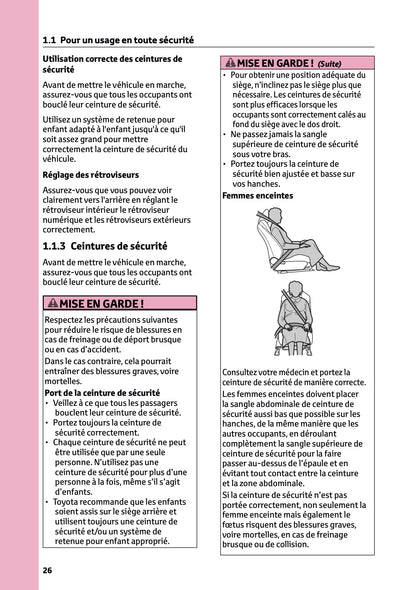2025 Toyota Corolla Cross Hybrid Owner's Manual | French