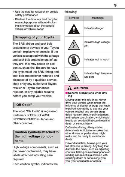 2025 Toyota Corolla Cross Hybrid Owner's Manual | English