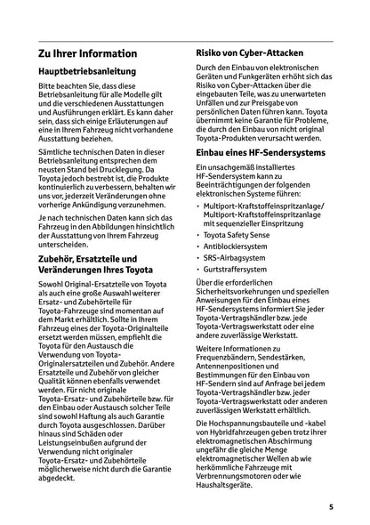 2025 Toyota Corolla Hybrid Hatchback/Touring Sports Owner's Manual | German