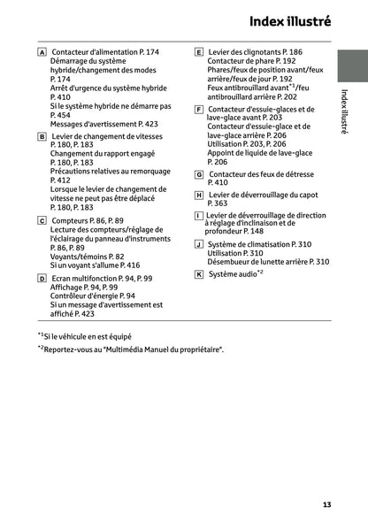 2026 Toyota Corolla Hybrid Hatchback/Touring Sports Owner's Manual | French