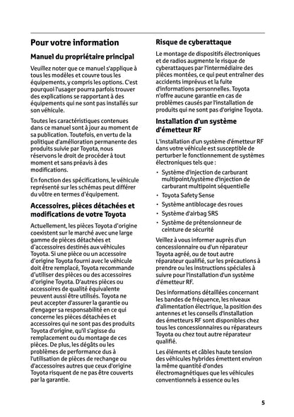 2026 Toyota Corolla Hybrid Hatchback/Touring Sports Owner's Manual | French