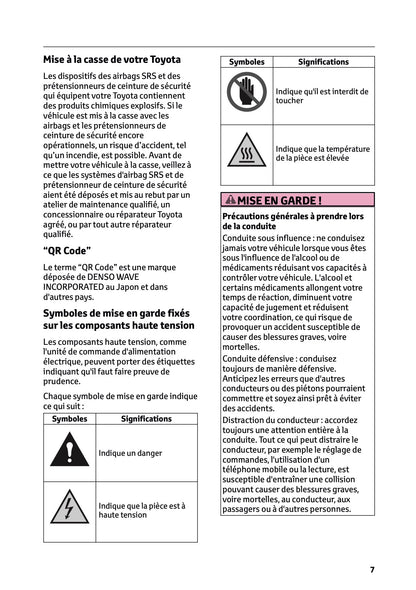 2026 Toyota Corolla Hybrid Hatchback/Touring Sports Owner's Manual | French