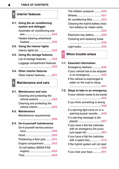 2025 Toyota Corolla Hybrid Hatchback/Touring Sports Owner's Manual | English