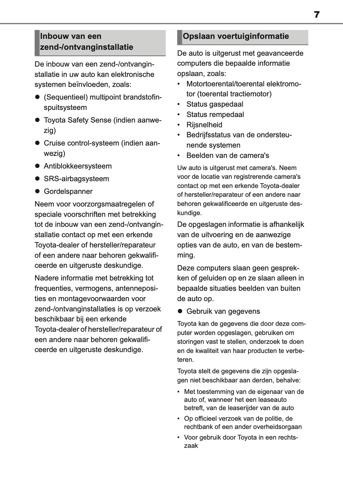 2020-2022 Toyota Corolla Hatchback/Touring Sports Gebruikershandleiding | Nederlands