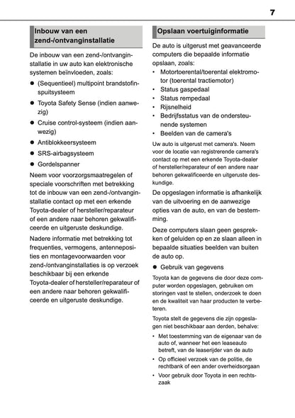 2020-2022 Toyota Corolla Hatchback/Touring Sports Gebruikershandleiding | Nederlands