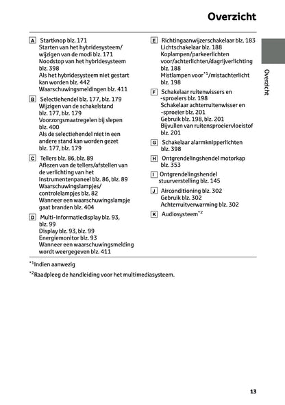 2026 Toyota Corolla Hybrid Hatchback/Touring Sports Owner's Manual | Dutch