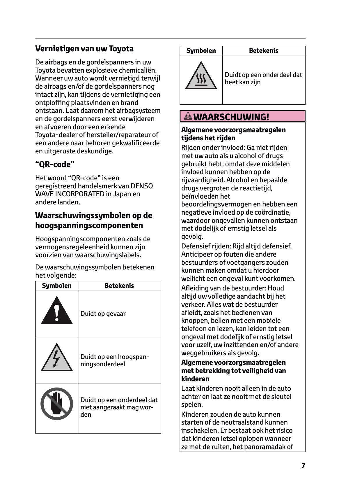 2026 Toyota Corolla Hybrid Hatchback/Touring Sports Owner's Manual | Dutch