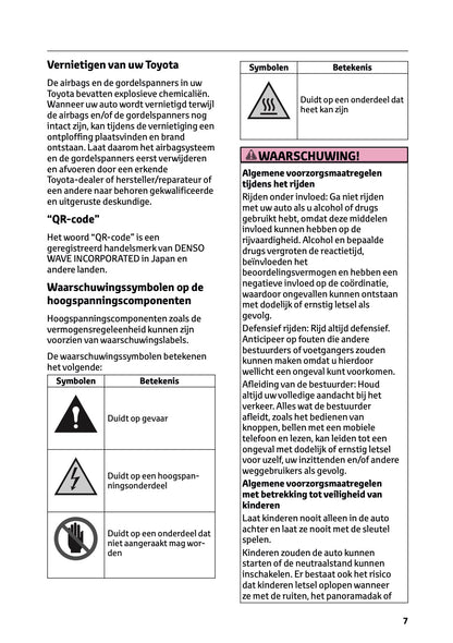 2026 Toyota Corolla Hybrid Hatchback/Touring Sports Owner's Manual | Dutch