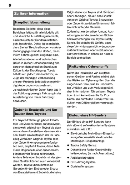 2024-2025 Toyota GR Yaris Owner's Manual | German