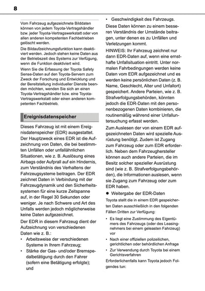 2024-2025 Toyota GR Yaris Owner's Manual | German