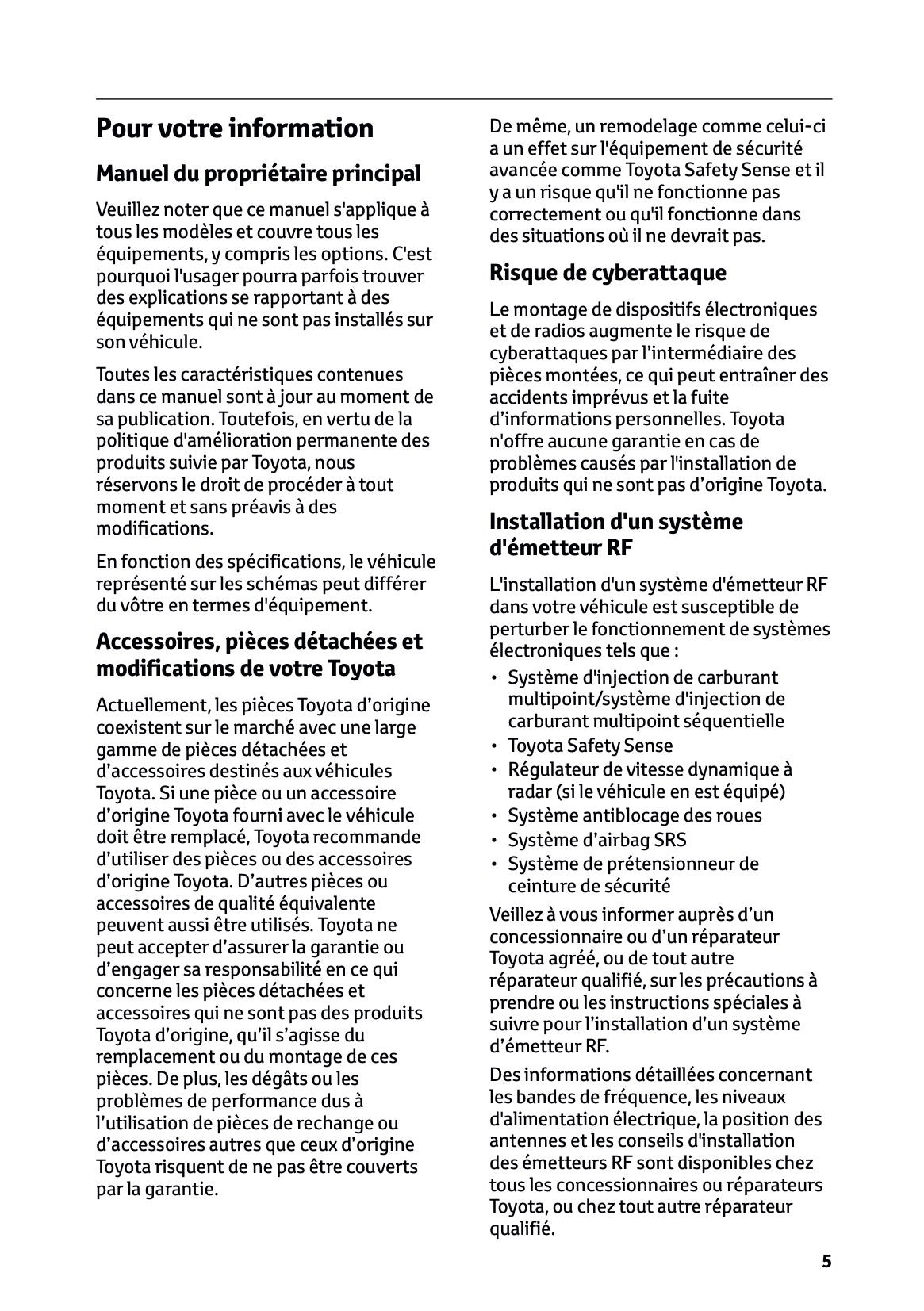 2024-2025 Toyota GR Yaris Manuel du propriétaire | Français