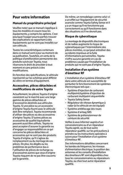 2024-2025 Toyota GR Yaris Manuel du propriétaire | Français