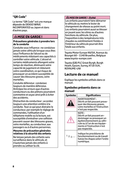 2024-2025 Toyota GR Yaris Manuel du propriétaire | Français