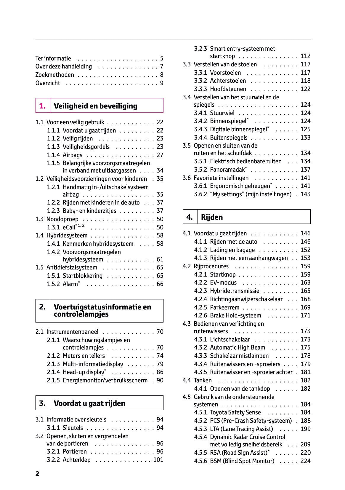 2024-2025 Toyota Highlander Hybrid Owner's Manual | Dutch
