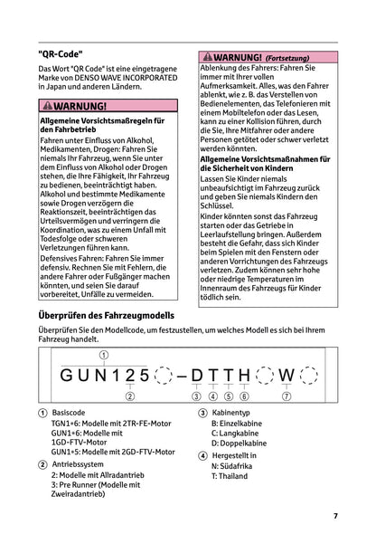 2024-2025 Toyota Hilux Owner's Manual | German