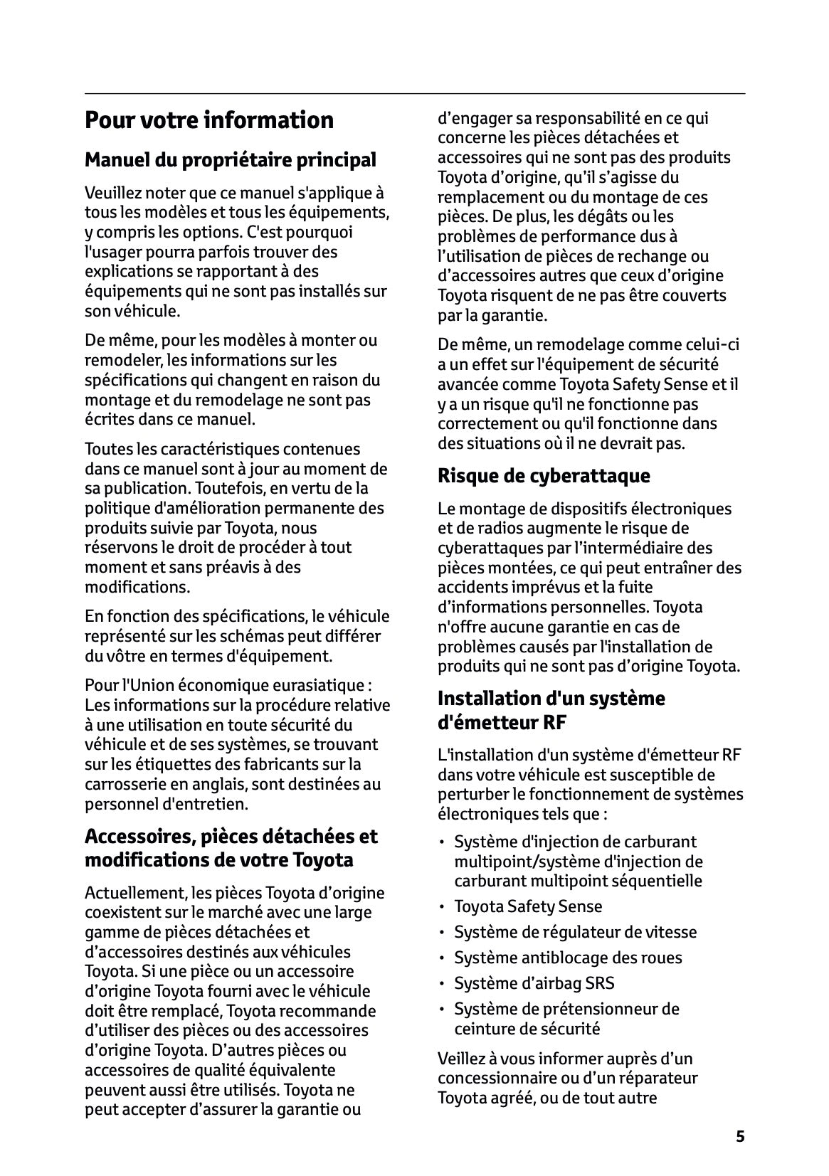 2024-2025 Toyota Hilux Manuel du propriétaire | Français