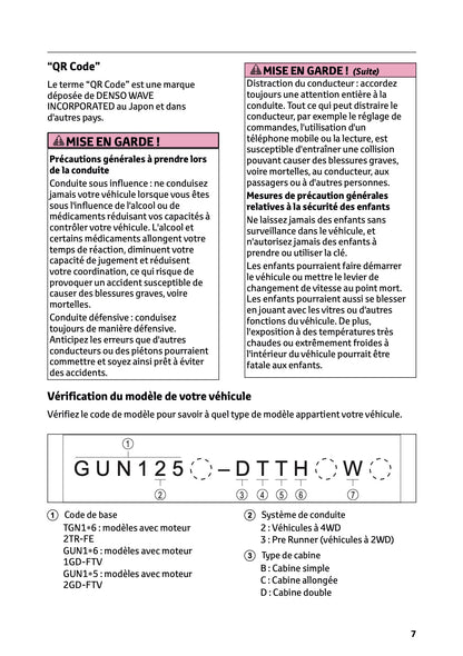 2024-2025 Toyota Hilux Manuel du propriétaire | Français