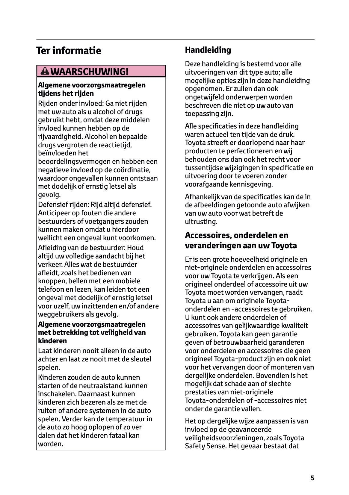 2025-2026 Toyota Mirai Gebruikershandleiding | Nederlands