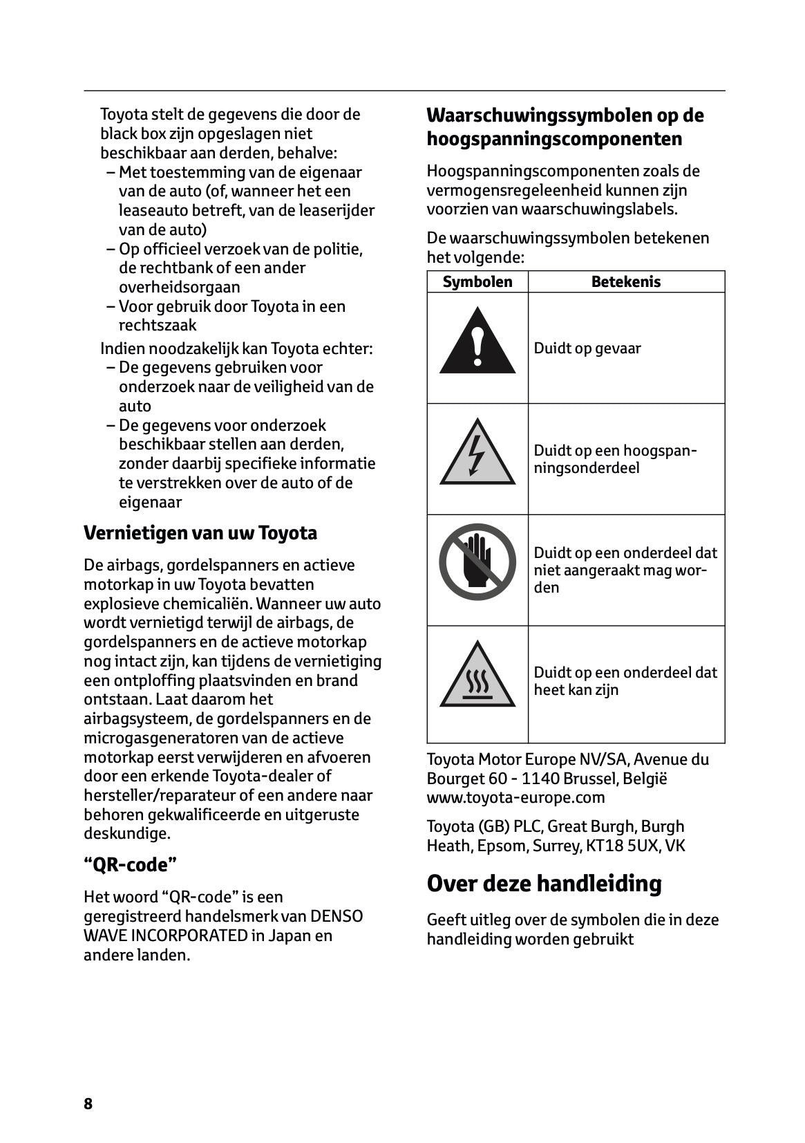 2025-2026 Toyota Mirai Gebruikershandleiding | Nederlands