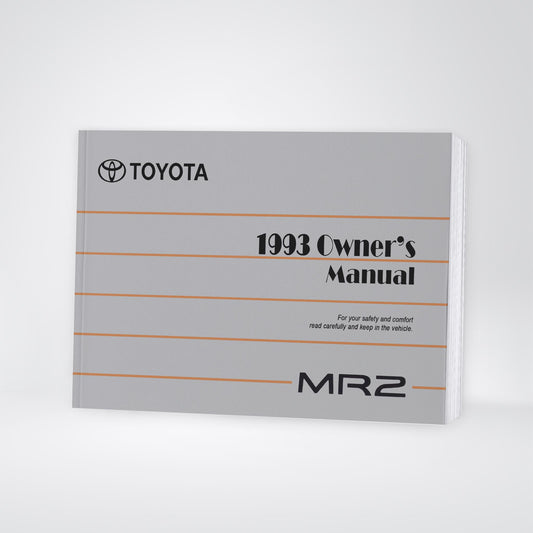 1993 Toyota MR2 Owner's Manual | English