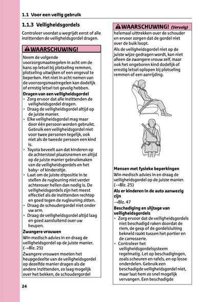 2023-2024 Toyota Prius Owner's Manual | Dutch