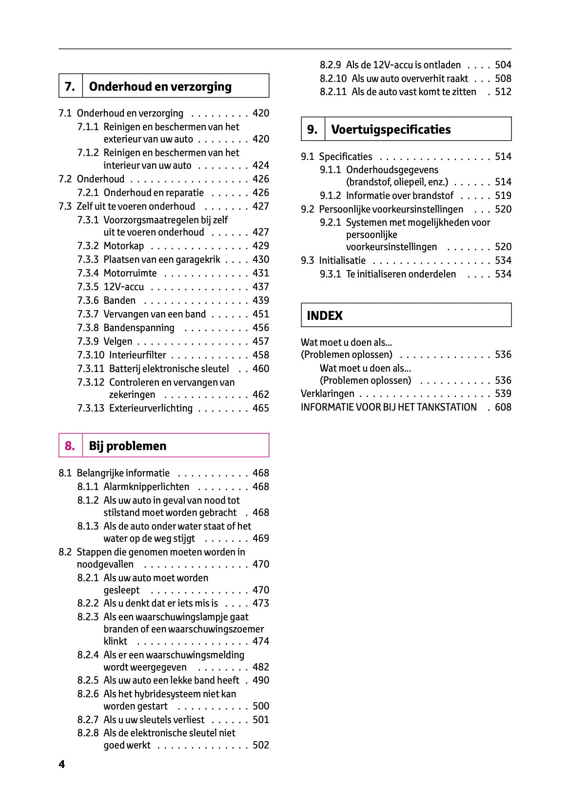 2023-2024 Toyota Prius Owner's Manual | Dutch