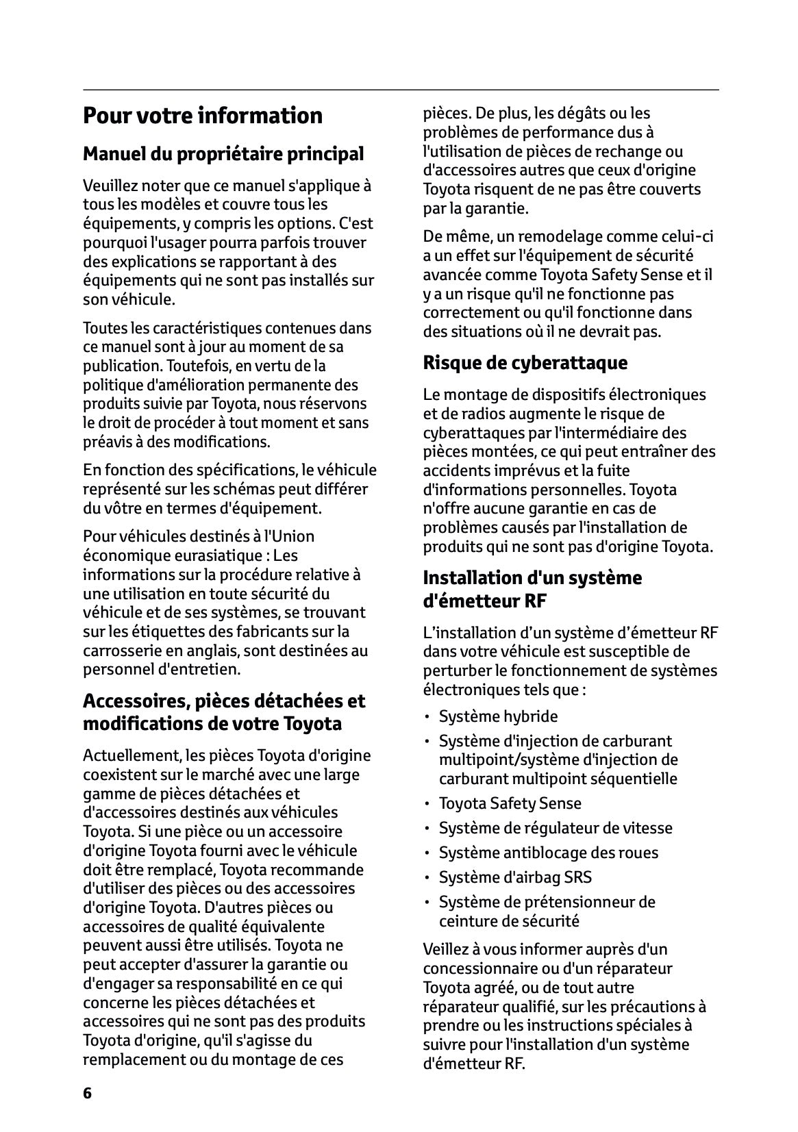 2026 Toyota RAV4 Hybrid Owner's Manual | French