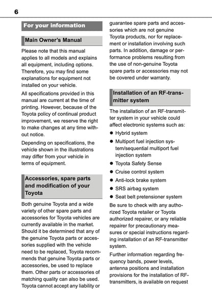 2019-2020 Toyota RAV4 Hybrid Owner's Manual | English