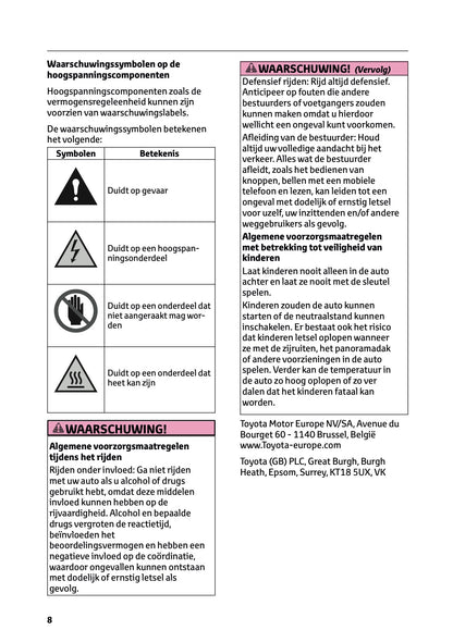 2026 Toyota RAV4 Plug-in-Hybrid Owner's Manual | Dutch