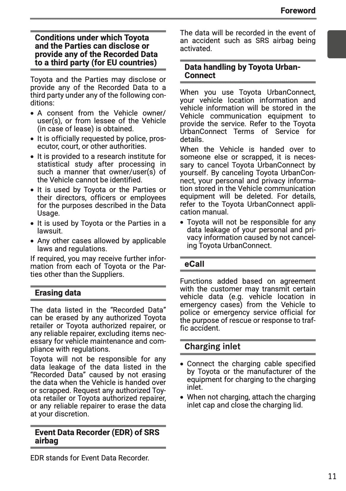 2025-2026 Toyota Urban Cruiser Owner's Manual | English