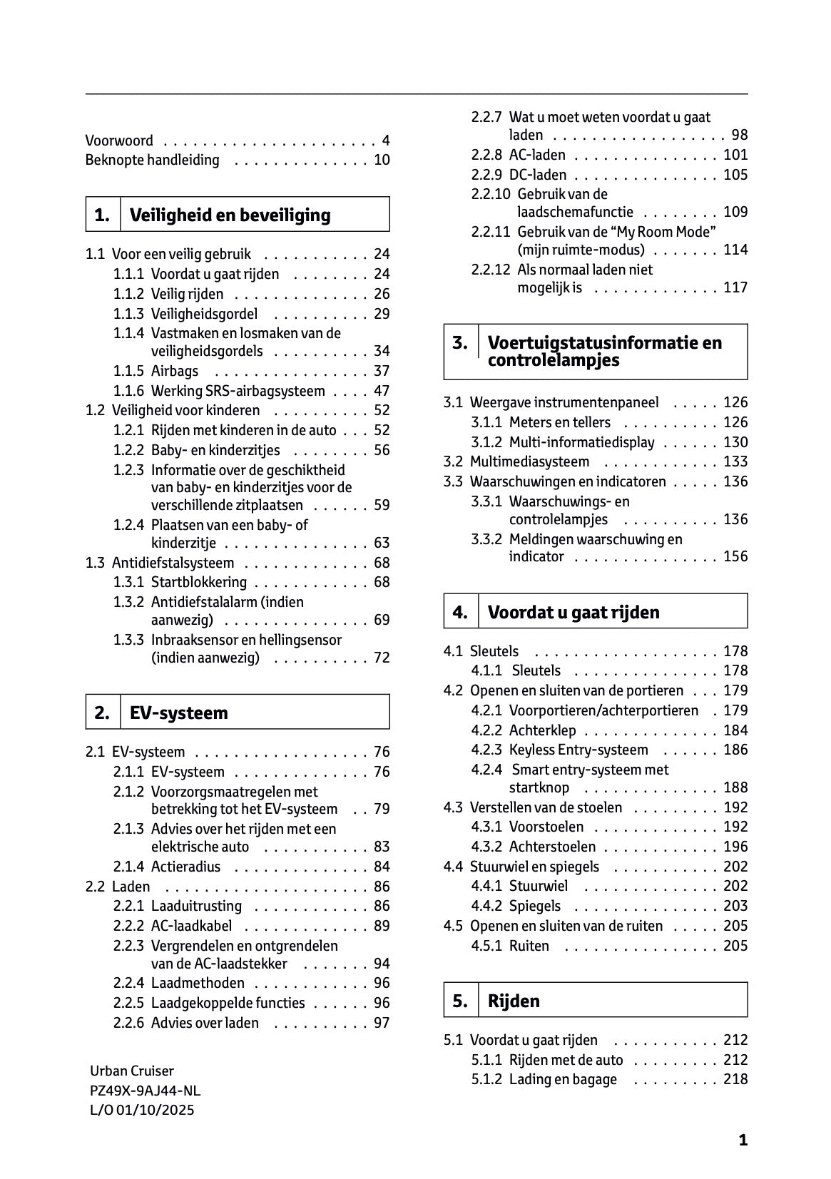 2025-2026 Toyota Urban Cruiser Gebruikershandleiding | Nederlands
