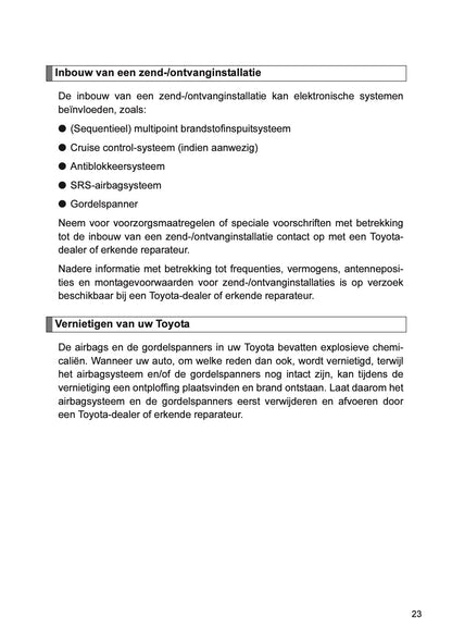 2013 Toyota Verso Gebruikershandleiding | Nederlands