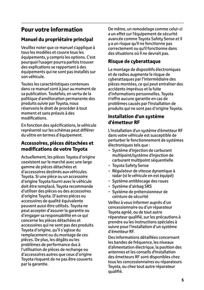 2025 Toyota GR Yaris Owner's Manual | French