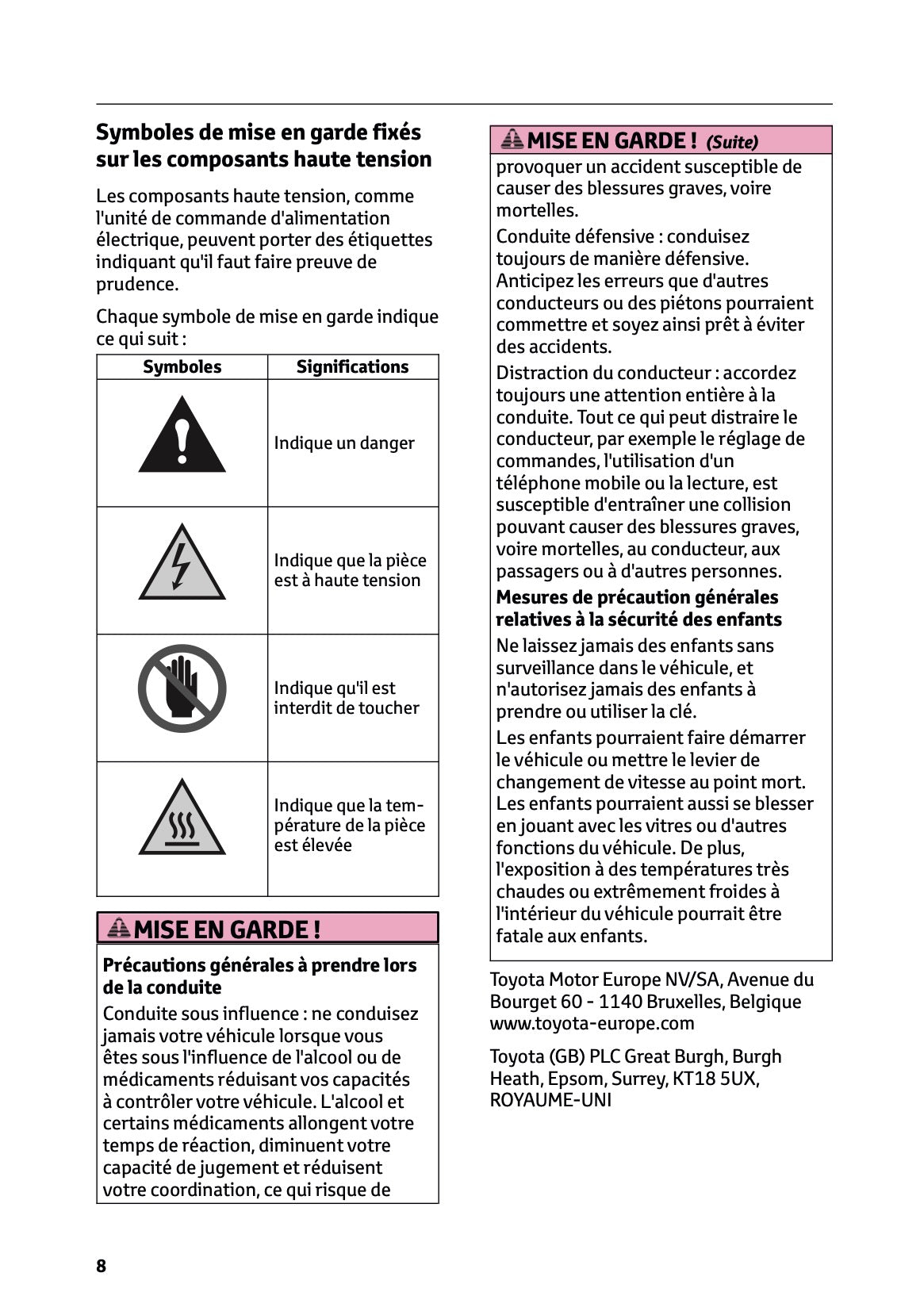 2025 Toyota GR Yaris Owner's Manual | French