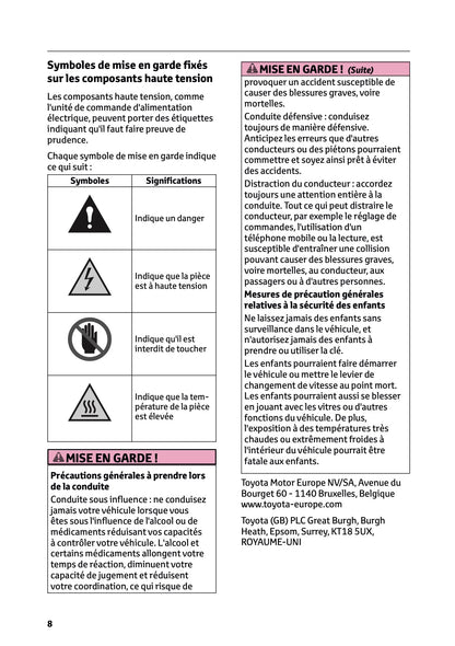 2025 Toyota GR Yaris Owner's Manual | French